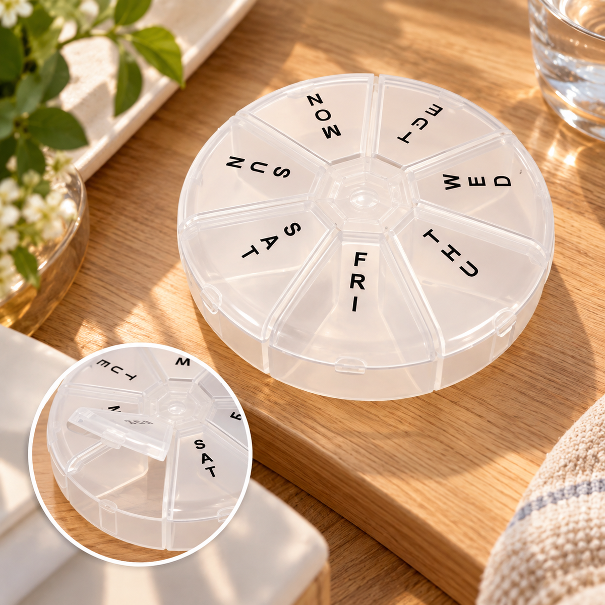 7-Day Round Pill Organizer