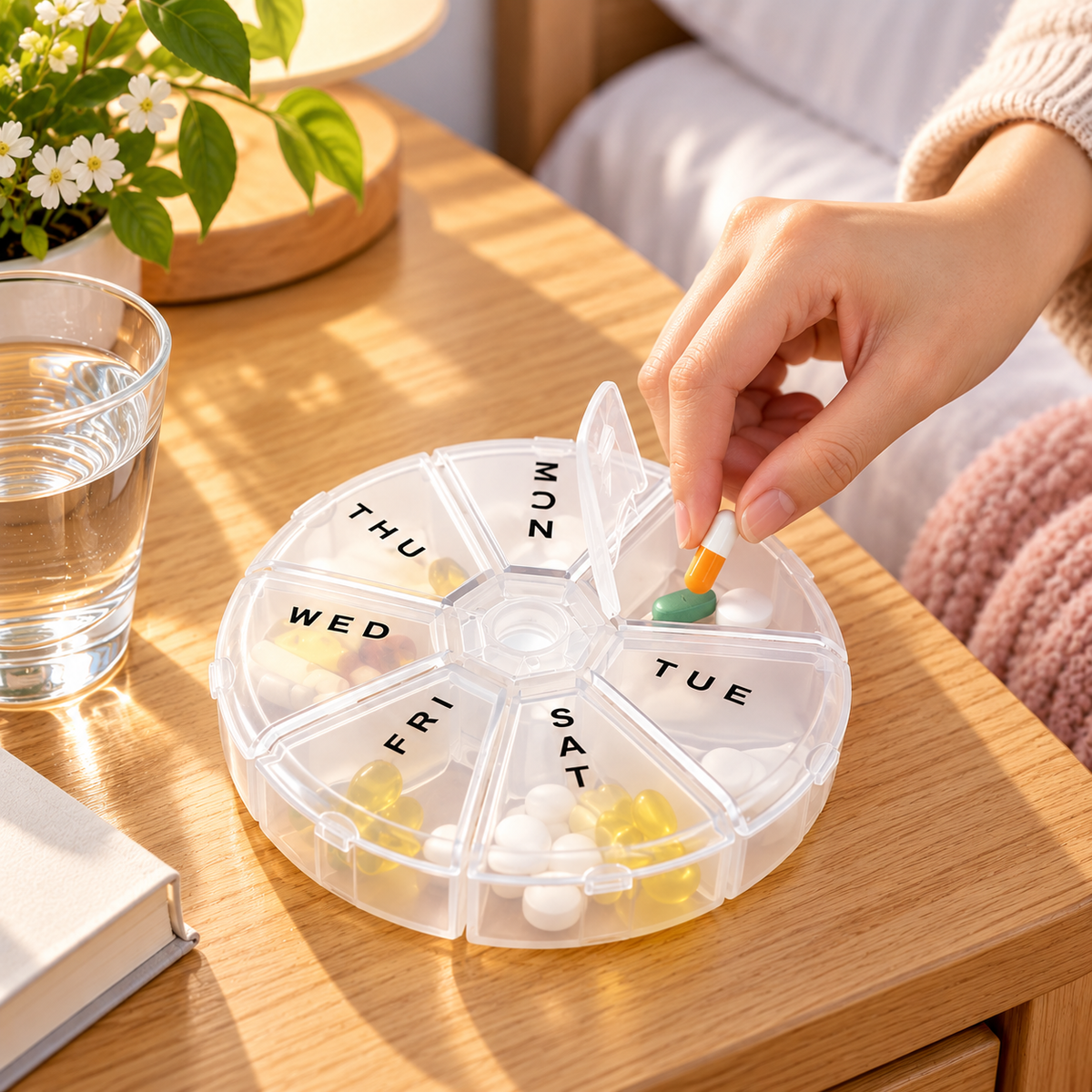7-Day Round Pill Organizer